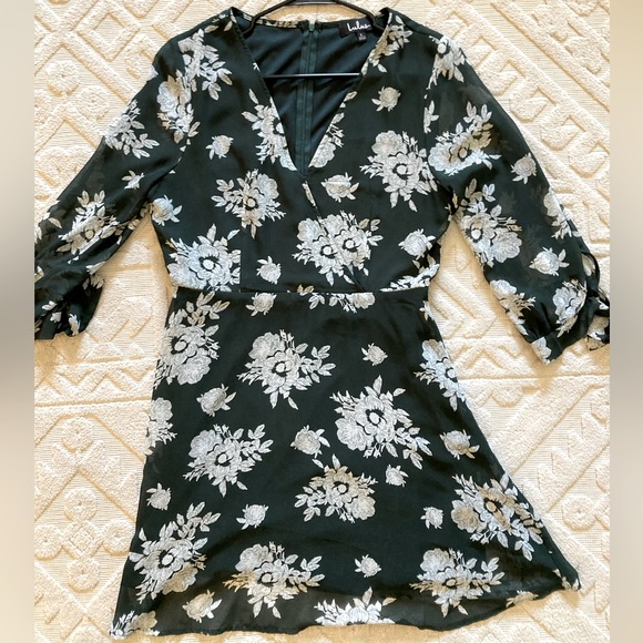LULUS GREEN FLORAL MINI DRESS - Picture 4 of 14